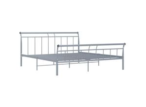 8720286197318 - Bonnevie - BettgestellSchlafzimmerbett Grau Metall 180x200 cm vidaXL