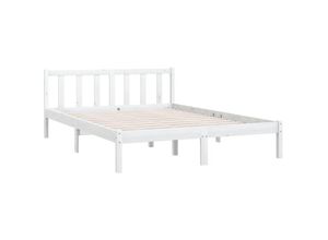 8720286671351 - Bonnevie - MassivholzbettSchlafzimmerbett Weiß Kiefer 135x190 cm vidaXL