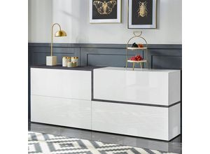 8054117992491 - Web Furniture - Sideboard Anrichte 210cm 4 Türen Eingang modernes Design Zet Pavin Schiefer