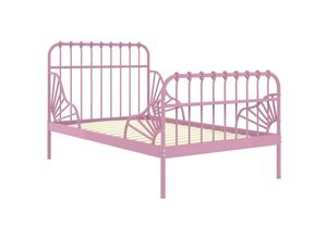 8720286195451 - Bonnevie - Ausziehbett Rosa Metall 80x130 200 cm vidaXL495932