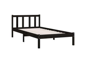 8720286671283 - MassivholzbettSchlafzimmerbett Schwarz Kiefer 90x190 cm vidaXL