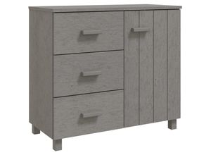 8720286817773 - Bonnevie - SideboardKommode hamar Hellgrau 90x40x80 cm Massivholz Kiefer vidaXL