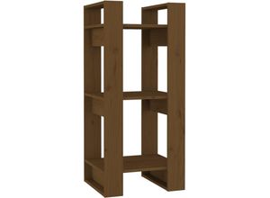 8720286905005 - Bonnevie - Bücherregal RaumteilerBücherschrank Honigbraun 41x35x91 cm Massivholz vidaXL