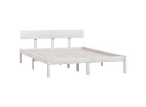 8720286763049 - Massivholzbett，Schlafzimmerbett，Doppelbett Weiß Kiefer 120x200 cm vidaXL