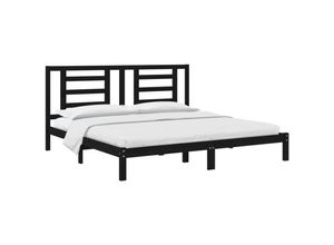 8720287031222 - MassivholzbettSchlafzimmerbettDoppelbett Schwarz Kiefer 200x200 cm vidaXL