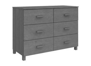 8720286817964 - Sideboard，Kommode HAMAR Dunkelgrau 113x40x80 cm Massivholz Kiefer vidaXL