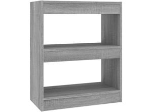 8720286844311 - Bonnevie - Bücherregal RaumteilerBücherschrank Grau Sonoma 60x30x72 cm vidaXL