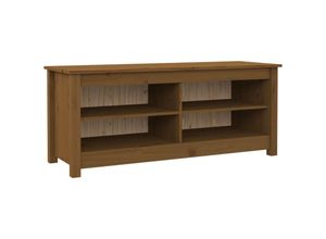 8720286922682 - Bonnevie - SchuhbankSitzbank Honigbraun 110x38x455 cm Massivholz Kiefer vidaXL