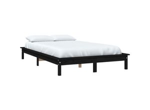 8720287134534 - MassivholzbettSchlafzimmerbettDoppelbett Schwarz 200x200 cm Kiefer vidaXL