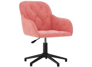 8720287109686 - Vidaxl - Bürostuhl Drehbar Rosa Samt Rosa