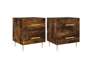 8720845908669 - Bonnevie - 2er-Set NachttischeBeistelltische Räuchereiche 40x35x475 cm Holzwerkstoff vidaXL 8720845908669 - Bonnevie - 2er-Set NachttischeBeistelltische Räuchereiche 40x35x475 cm Holzwerkstoff vidaXL