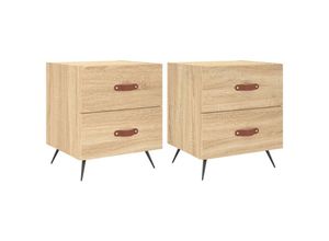 8720845908300 - Bonnevie - 2er-Set NachttischeBeistelltische Sonoma-Eiche 40x35x475 cm Holzwerkstoff vidaXL