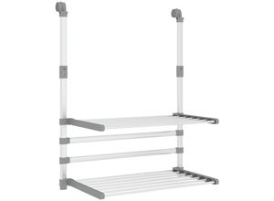 8720845885663 - Wäschetrockner für Balkon 54x25x42 cm Aluminium vidaXL - Silber