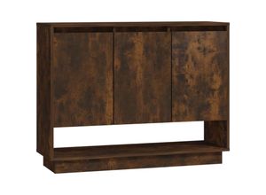 8720286836712 - Bonnevie - SideboardKommode Räuchereiche 97x31x75 cm Holzwerkstoff vidaXL