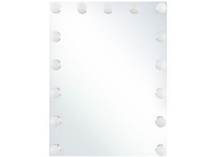 4251682221030 - Beliani - Badspiegel Transparent 40 x 50 cm Eisen mit LED-Beleuchtung Rechteckig Modern