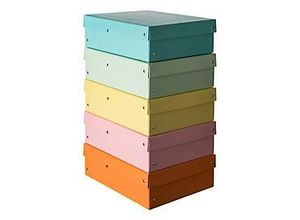 4014481244958 - Archivbox PURE Box Pastell A4 für bis zu 1250 Blatt mit Beschriftungsfeld L 320 x B 240 x Füllhöhe 100 mm FSC®-Pappe farbsortiert 5 Stück