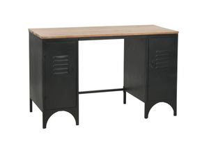 8718475613886 - Bonnevie - ComputertischSchreibtisch mit Ständer Tannenholz Massiv und Stahl 120x50x76 cm vidaXL