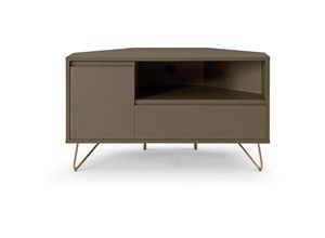 4251744806700 - TV-Board SALESFEVER Sideboards Gr B H T 100 cm x 58 cm x 50 cm grau Ecklösung TV-Kommode matt lackiert Push-to-open Funktion