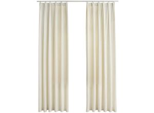 8719883720913 - Bonnevie - 2er-Set VerdunkelungsvorhängeVerdunkelung Gardinen mit Haken Samt Creme 140x175cm vidaXL