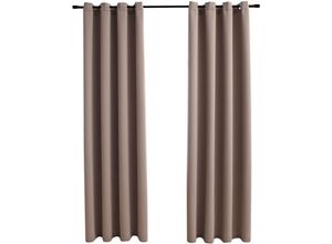 8719883720104 - Bonnevie - 2er-Set VerdunkelungsvorhängeVerdunkelung Gardinen mit Metallösen Taupe 140x225cm vidaXL