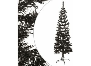 8720286363744 - vidaXL Schlanker Weihnachtsbaum Schwarz 150 cm