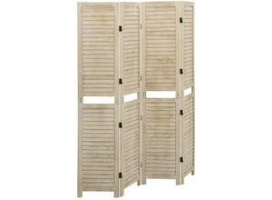 8720286655122 - Bonnevie - 4-tlg Raumteiler Paravent 140x165 cm Massivholz Paulownia vidaXL