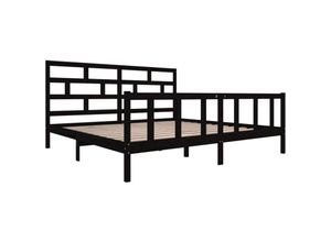 8720286963593 - Bonnevie - MassivholzbettSchlafzimmerbettDoppelbett Schwarz Kiefer 200x200 cm vidaXL