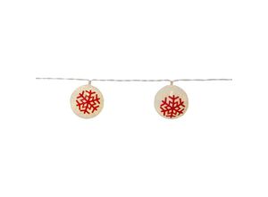 7391482044174 - 729-16 Weihnachtsdekoration lichterkette ornament led 10X0062W Kunststoff weiss rot L135cm B63cm H63cm mit Schalter ein aus - Star Trading