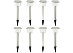 3760093541930 - lumisky 8er-Set LED-Solar-Gartenstecker Alesia in Silber - (H)39 cm