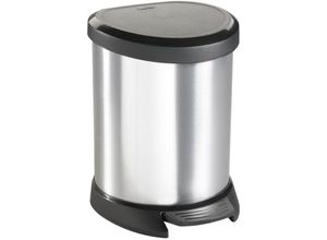 3253922160018 - CURVER Abfalleimer DECO Bin METALLIC´S 5 Liter Treteimer in Metall-Optik Farbe schwarz   silber metallic