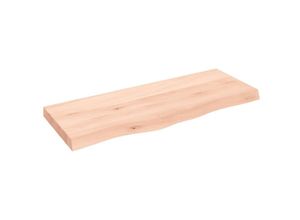 8720845812867 - Bonnevie - Wandregal Wandboard 100x40x6 cm Massivholz Eiche Unbehandelt vidaXL