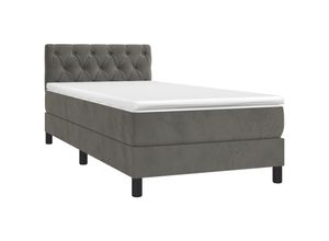 8720845501143 - Bonnevie - BoxspringbettSchlafzimmerbett mit Matratze Dunkelgrau 80x200 cm Samt vidaXL