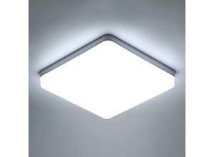 0699997339875 - Goeco - led Deckenleuchte Kaltweiß 6000K Quadrat 23x23cm Deckenleuchte für Badezimmer Wasserdicht IP54 Für Bad Schlafzimmer Wohnzimmer Küche