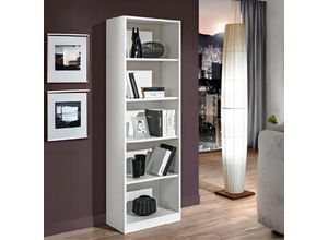 0711709076394 - Toscohome - Lärche weiß Bücherregal mit 5 Böden 60x186H cm - Indiana