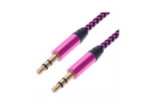 0611056455999 - Northix - 1 m gewebtes 35-mm-Aux-Kabel – Rosa