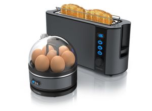 4062861806937 - Arendo - SET Toaster FRUKOST mit Eierkocher SEVENCOOK Edelstahl Grau Toaster 2 Scheiben LED-Display 6 Bräunungsgrade Brötchenhalter - Eierkocher 4062861806937 - Arendo - SET Toaster FRUKOST mit Eierkocher SEVENCOOK Edelstahl Grau Toaster 2 Scheiben LED-Display 6 Bräunungsgrade Brötchenhalter - Eierkocher