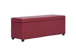 8719883569178 - Bank mit Staufach 116 cm Weinrot Kunstleder vidaXL - Rot