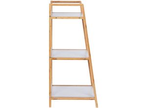 4008838262825 - WENKO Regal Finja aus Bambus mit 3 Etagen 43 x 76 x 36 cm Braun Bambus braun MDF weiß - braun