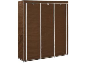 8719883564982 - Bonnevie - KleiderschrankAufbewahrungsschrank mit Fächern und Stangen Braun 150x45x175cm Stoff vidaXL