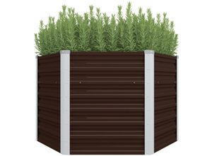 8719883670812 - Garten-Hochbeet Braun 129 x 129 x 77 cm Verzinkter Stahl vidaXL - Braun