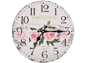 8718475589761 - Bonnevie - Vintage Wanduhr Blumen 30 cm vidaXL685819