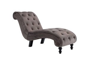 8719883593111 - Bonnevie - Chaiselongue Grau Samt vidaXL40726