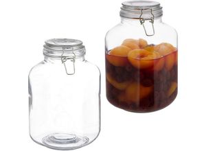 4052025296513 - Relaxdays - 2 x 3 Liter Einmachglas zum Konservieren Gastro Bügelverschluss Gummiring luftdicht xxl Einweckglas klar