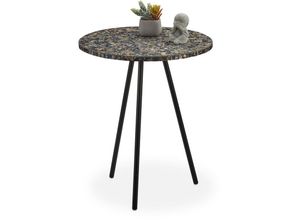 4052025924539 - Beistelltisch Mosaik runder Ziertisch handgefertigtes Unikat Mosaiktisch HxD 50 x 41 cm schwarz-gold - Relaxdays