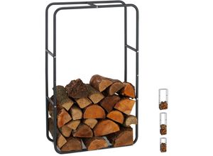 4052025933616 - Relaxdays Kaminholzregal Holzscheite Stapelhilfe aus Stahl innen und außen Brennholzregal HxB 100x60 cm anthrazit