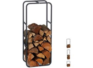 4052025933623 - Kaminholzregal Holzscheite Stapelhilfe aus Stahl innen und außen Brennholzregal HxB 100x40 cm anthrazit - Relaxdays