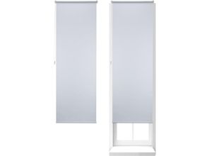 4052025303709 - Relaxdays - 2 x Thermo Verdunklungsrollo Hitzeschutz Fenster Seitenzugrollo Klemmfix ohne bohren 70x210 Stoff 66 cm weiß