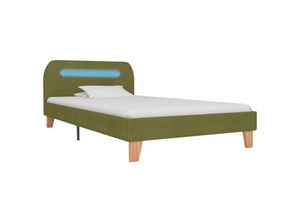 8719883582528 - Bonnevie - BettgestellSchlafzimmerbett mit led Grün Stoff 90x200 cm vidaXL