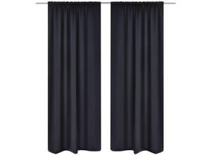 8718475898849 - Bonnevie - Verdunkelungs-Vorhänge mit Schlaufen 135 x 245 cm Schwarz blackout vidaXL58058