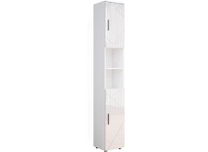 4251421954847 - Badschrank Hochschrank Badezimmerschrank Irma Weiss Badregal 6 Fächer